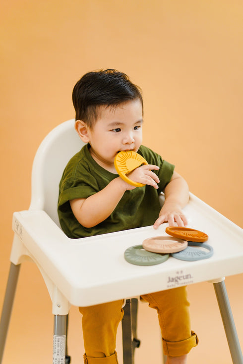 Sun Shape Silicone Teether  in Yellow